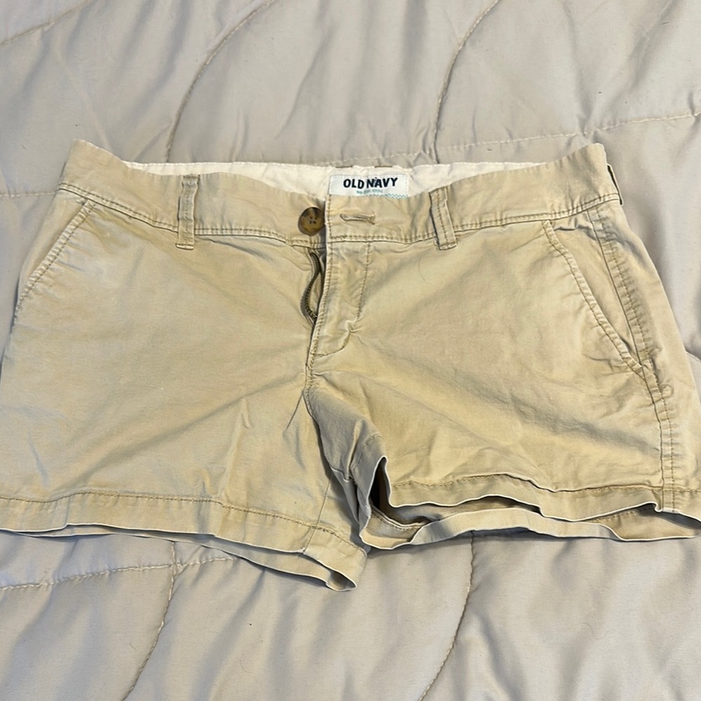 Old Navy Tan Bermuda Shorts Casual Cotton Blend